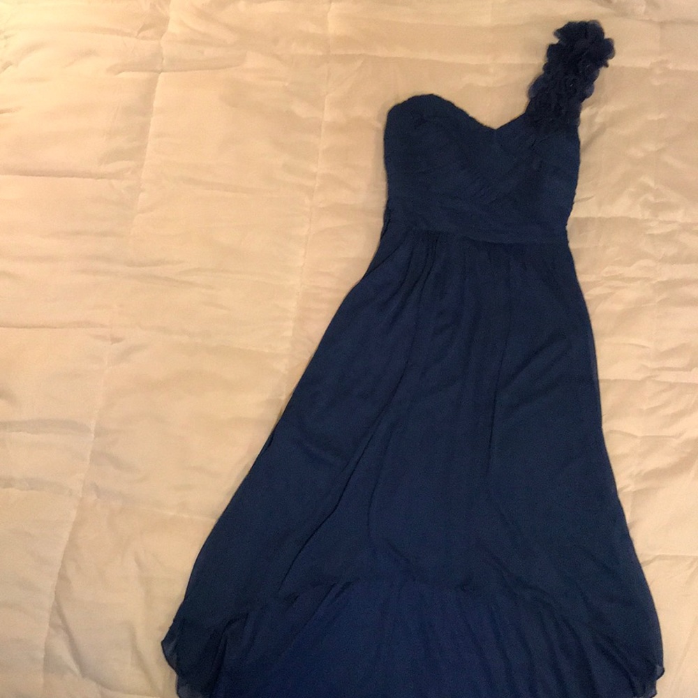 Royal blue bridesmaid dress.